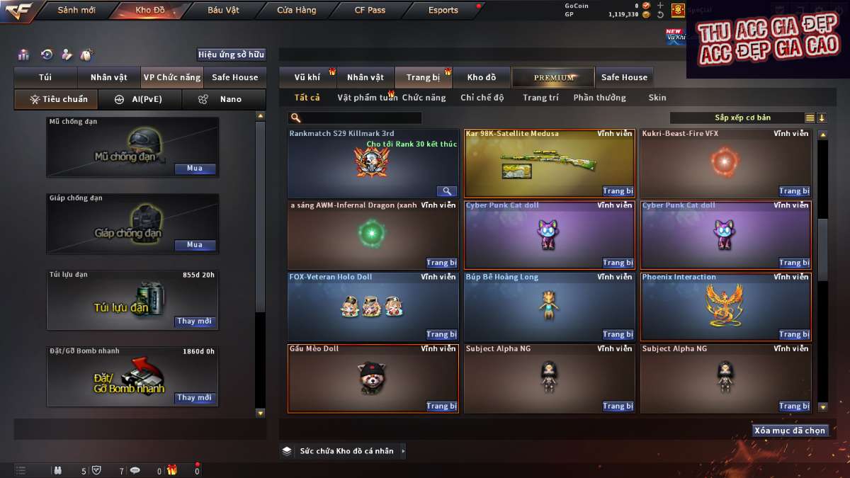 shop acc cf uy tin gia re